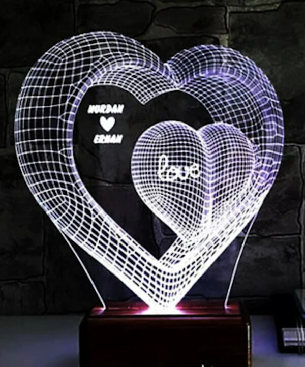 Lámpara dos corazones