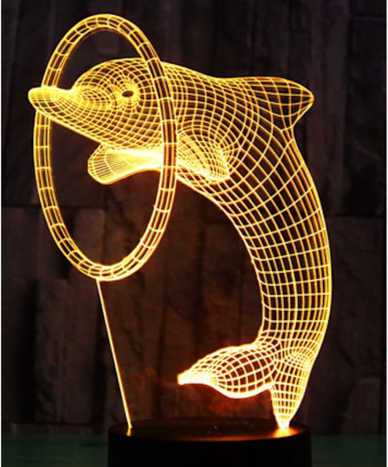Delfin con aro 800x963 - Lámpara delfín con aro