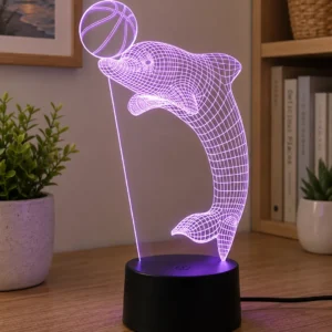 Lámpara LED personalizada Delfín con Pelota con nombre