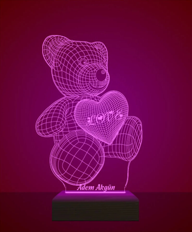 Oso corazon 800x963 - Lámpara oso corazón