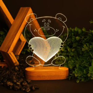 Lámpara Osito simpático corazón