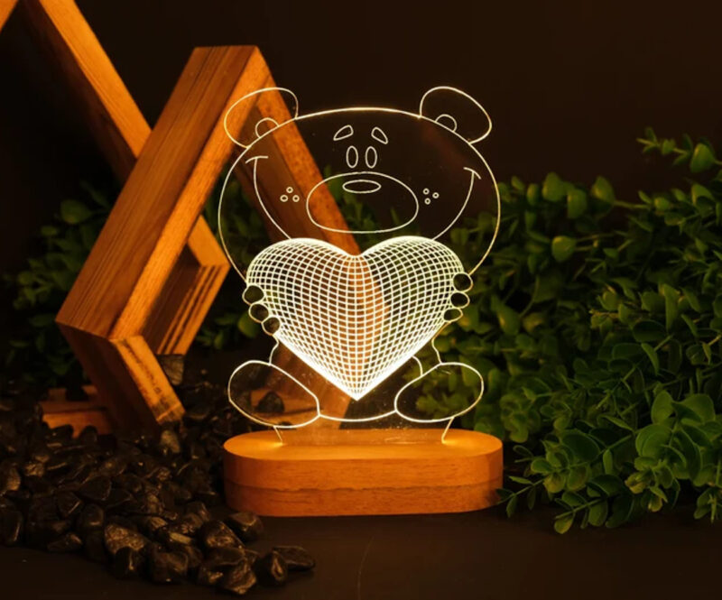 Oso simpatico 800x665 - Lámpara Osito simpático corazón