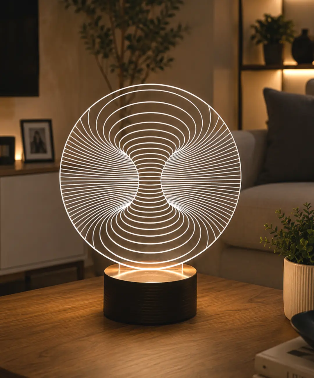 Lámpara LED personalizada Circular con nombre