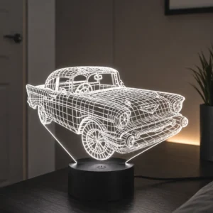 Lámpara LED personalizada coche vintage con nombre personalizado