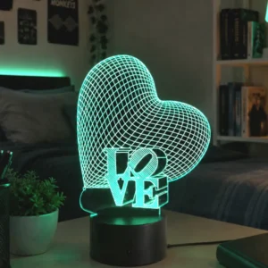 Lámpara LED personalizada corazón love con nombre personalizado