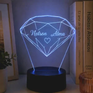 Lámpara LED personalizada Diamante con nombre