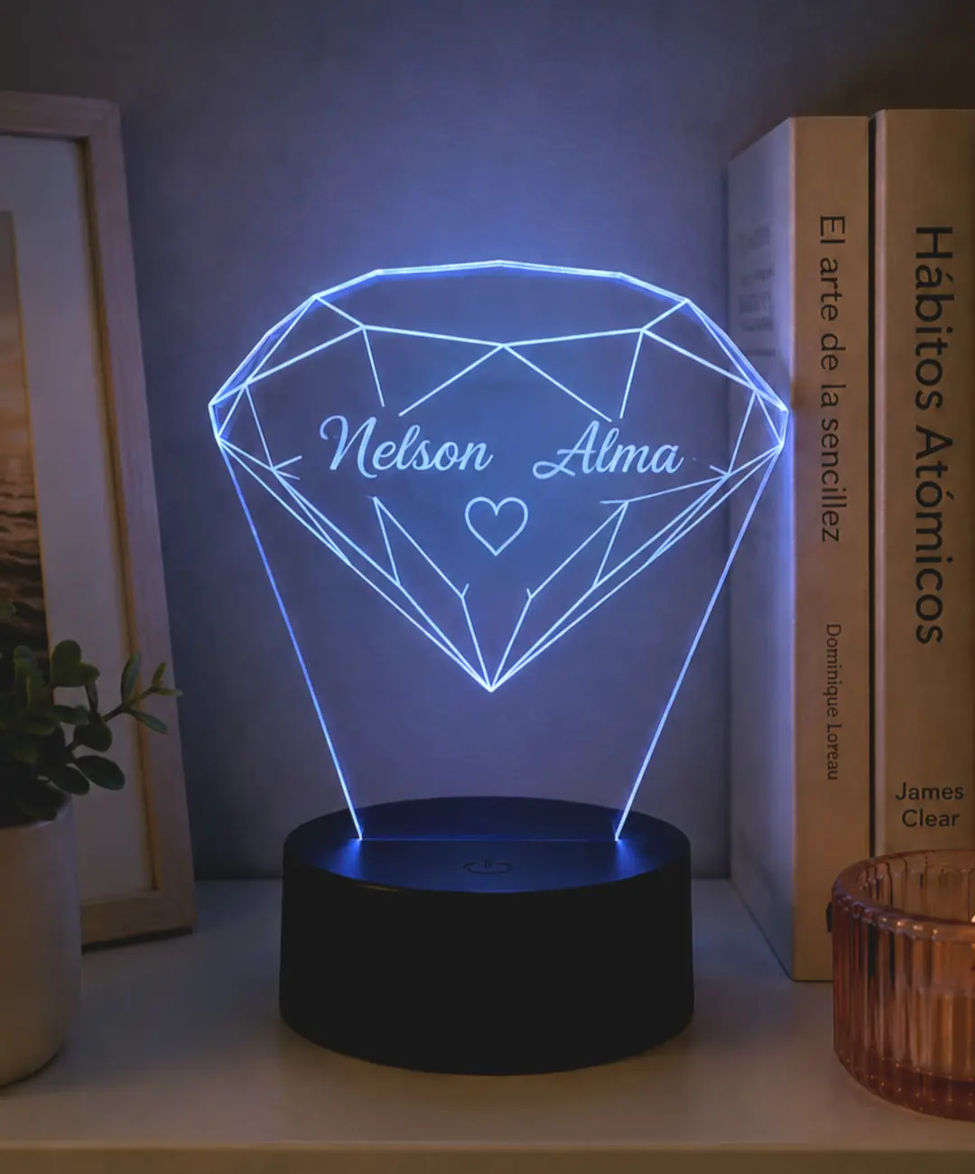 Lámpara LED personalizada Diamante con nombre