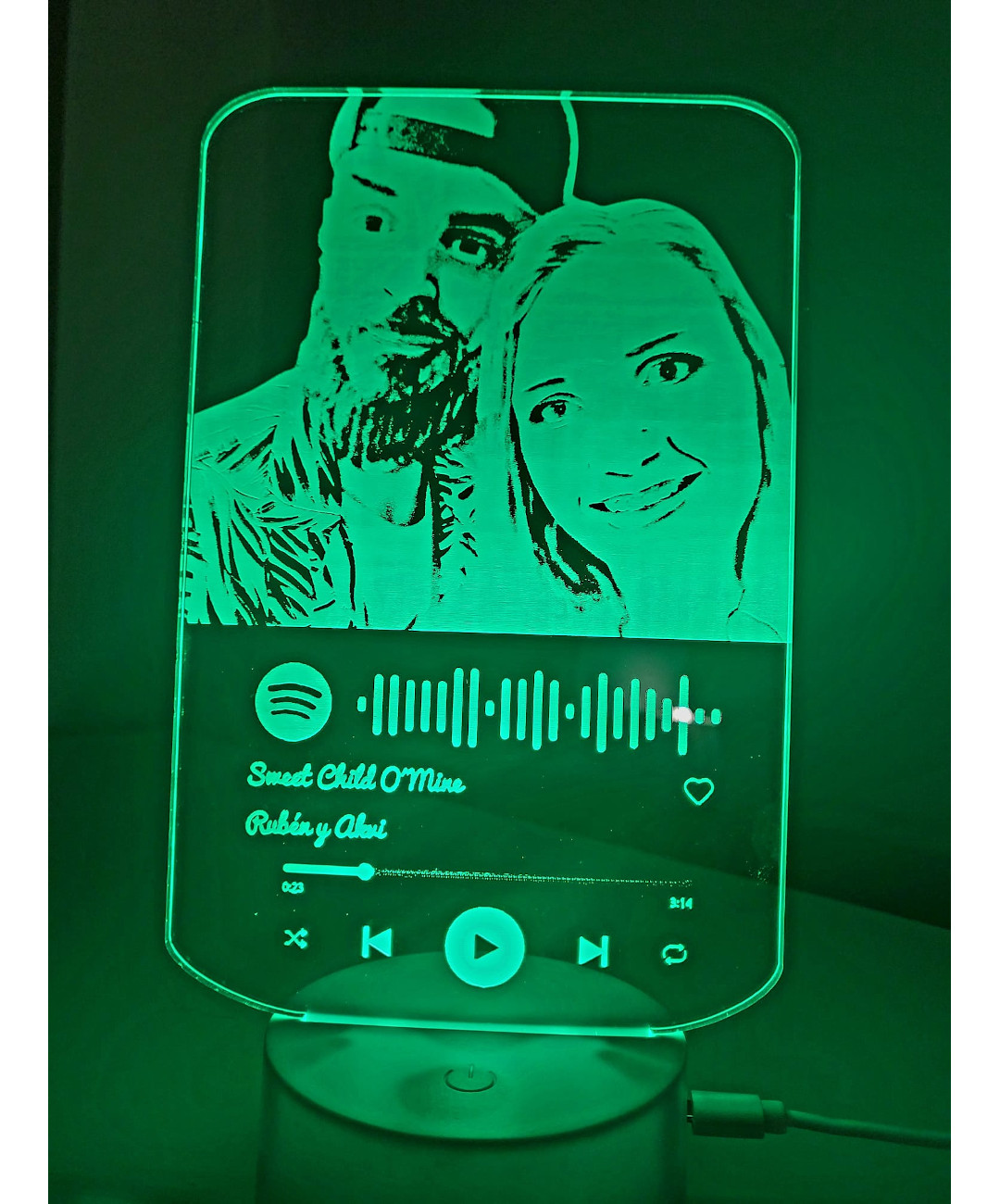 lampara akvi verde - Lámpara Spotify