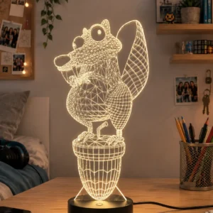 Lámpara LED personalizada Scrat Ice Age con nombre para fans de la película