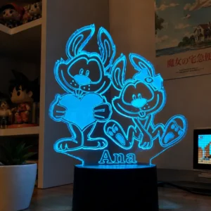 Lámpara LED personalizada conejitos simpáticos con nombre para bebés