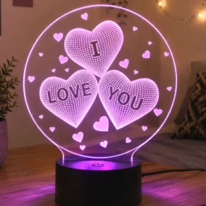 Lámpara LED personalizada corazón romántico