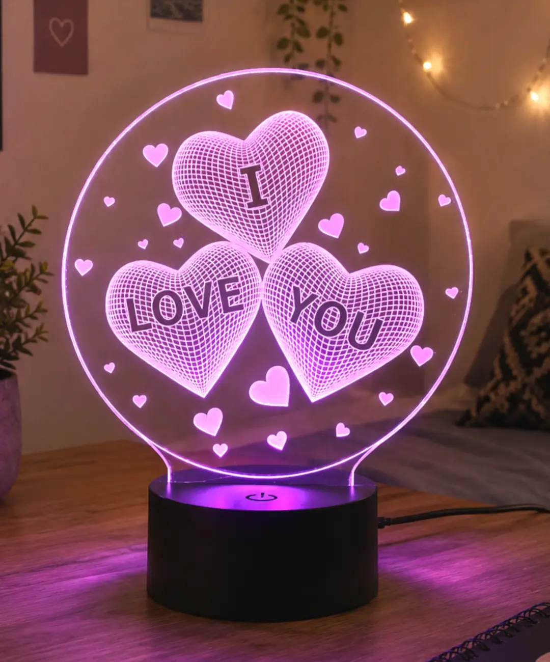 Lámpara LED personalizada corazón romántico