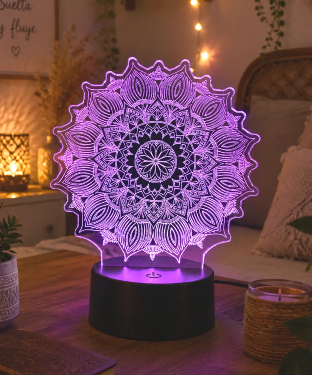 Lámpara LED personalizada mandala decorativa