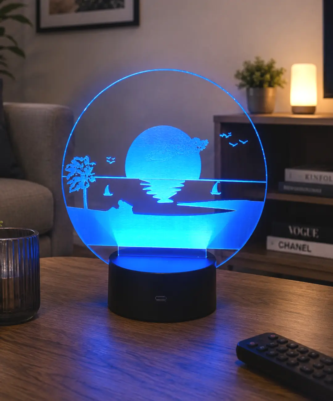 Lámpara LED personalizada puesta de sol con nombre