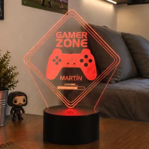 Lámpara LED personalizada Gamer Zone con nombre