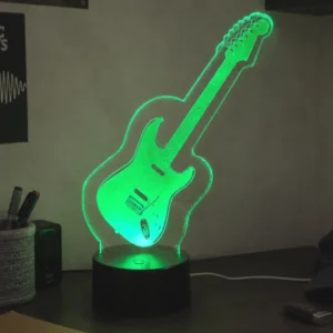 Lámpara LED personalizada guitarra eléctrica con nombre