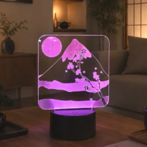 Lámpara LED personalizada Monte Fuji con nombre