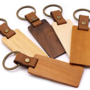 Llavero de madera y cuero