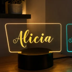 Lámpara LED personalizada con nombre grabado