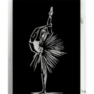 Cuadro Troquelado en Madera con la figura de una bailarina haciendo un paso de ballet