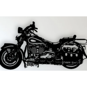 Cuadro troquelado de una moto Harley davidson
