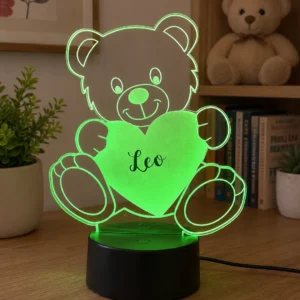 Lámpara LED personalizada Oso Amoroso con nombre grabado