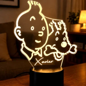 lampara personalizada tintin y milu