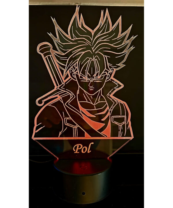 Lámpara decorativa Bola de Dragón Trunks contiene la imagen del personaje Trunks