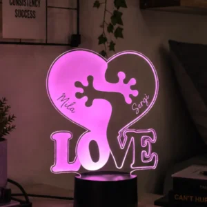 Lámpara LED personalizada Abrazo para parejas con nombres