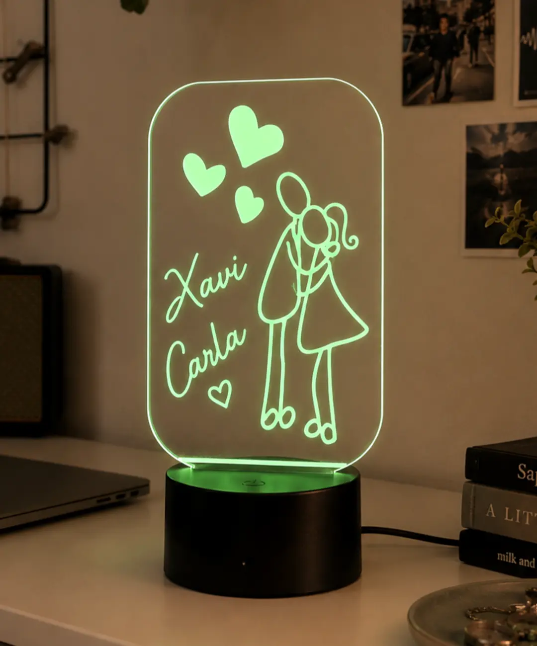 Lámpara LED personalizada Novios Monigotes para parejas