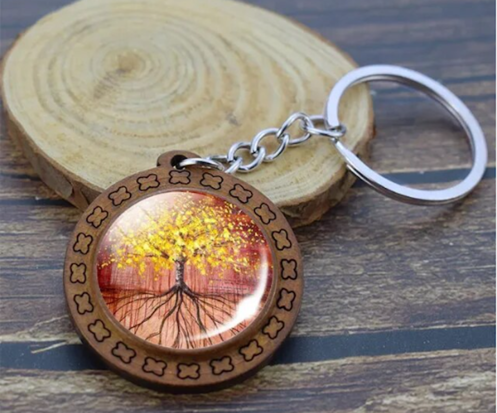 llavero arbol de la vida naranja 1024x851 - Llavero Árbol de la Vida Naranja