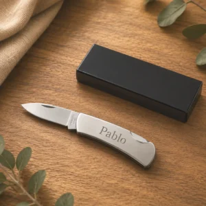navaja de acero personalizada con laser