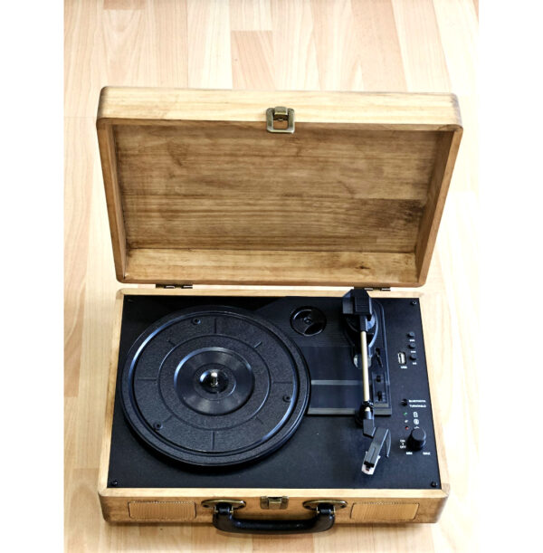 Tocadiscos Vintage Personalizado en Madera