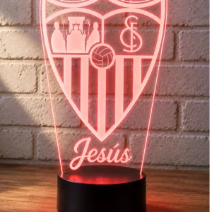 Lámpara LED personalizada con escudo de fútbol