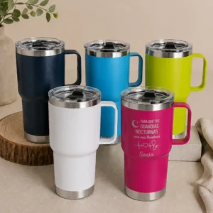 Taza térmica personalizada 600 ml de acero inoxidable en varios colores