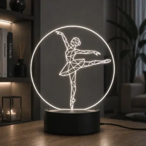 Lámpara personalizada bailarina grabada en metacrilato con nombre personalizado