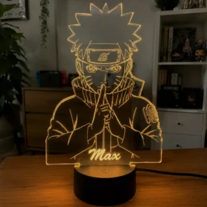 Lámpara personalizada Naruto con nombre grabado en metacrilato