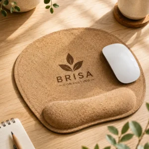 Alfombrilla de ratón ergonómica personalizada de corcho con grabado láser