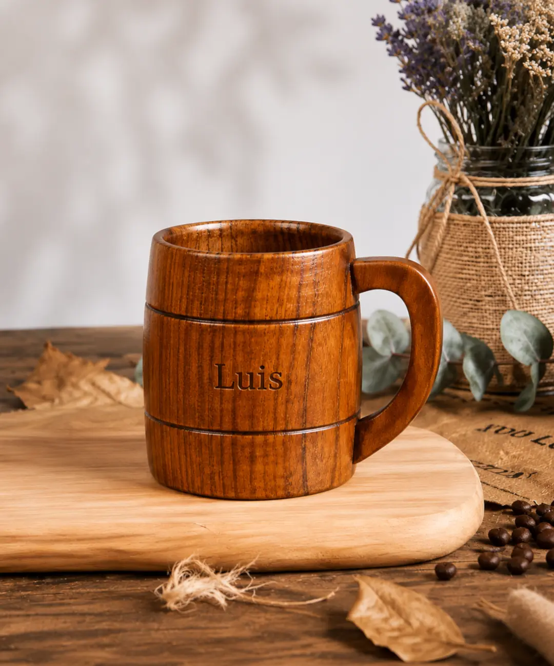 Jarra de madera personalizada