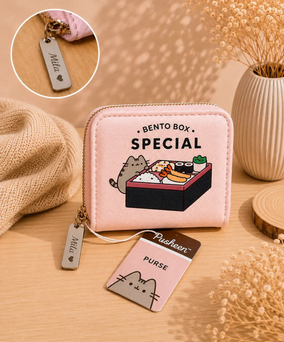 Monedero Pusheen personalizado con nombre